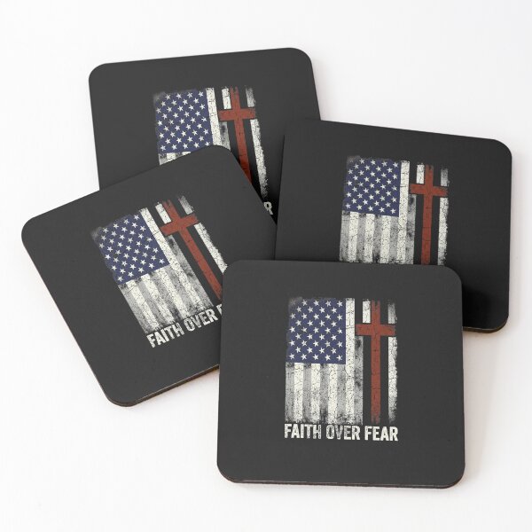 Item preview, Christian US USA Flag American Christ Faith Over Fear Cross Gift designed and sold by Duerson.