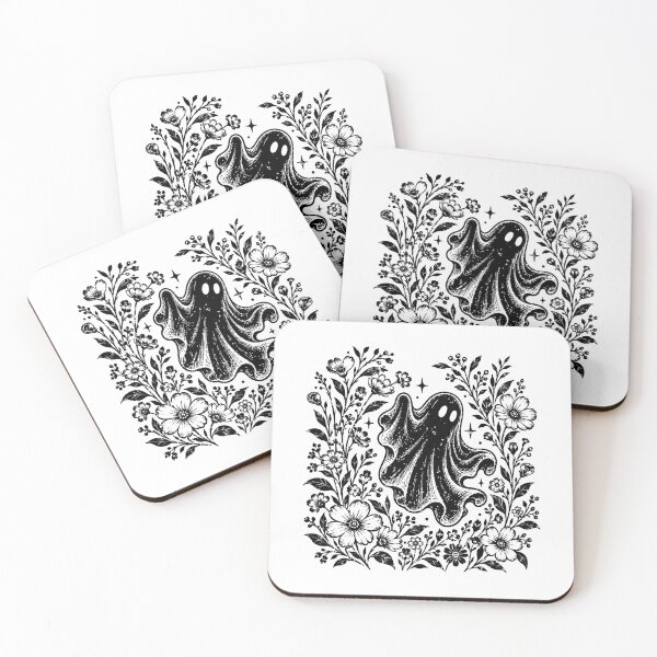 Item preview, Floral Ghost – Vintage Halloween Ghost With Wildflowers Spooky Botanical Line Art designed and sold by Jose Art Studio.