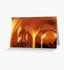 Temple in orange Greeting Card