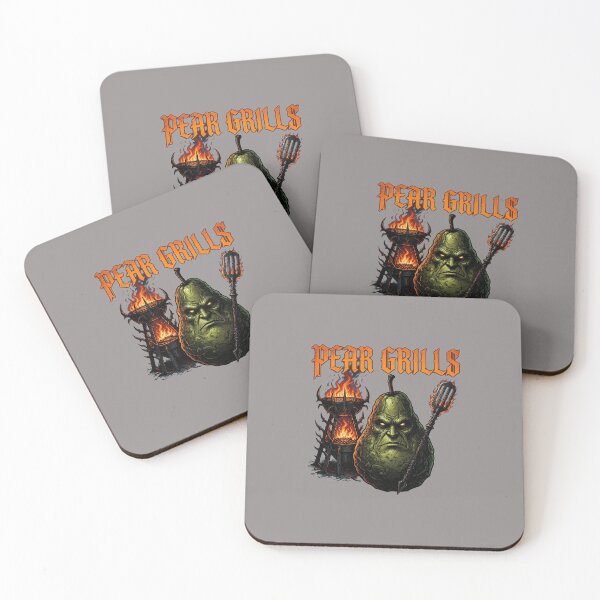 Item preview, Pear Grills Pun Fruit Cooking Illustration-48 designed and sold by CaioDiass.