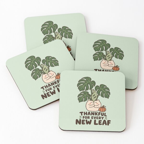 Item preview, Thankful for Every New Leaf — Cozy Thanksgiving — Kawaii Monstera Plant Lover designed and sold by Im-Ara.