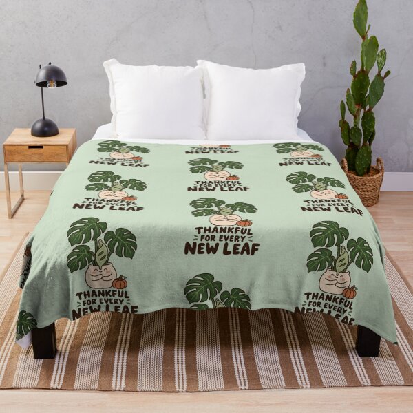 Item preview, Thankful for Every New Leaf — Cozy Thanksgiving — Kawaii Monstera Plant Lover designed and sold by Im-Ara.