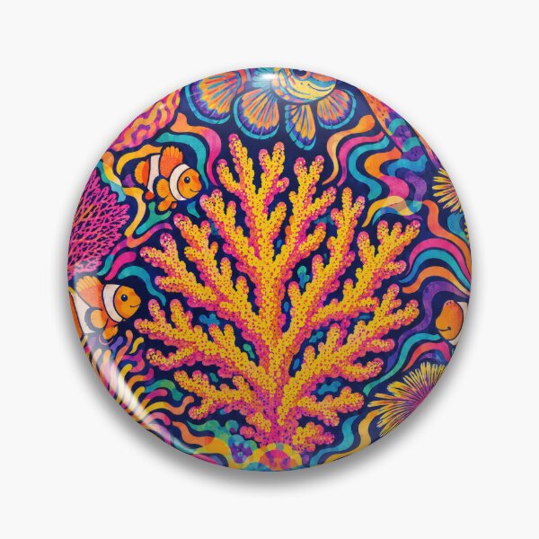 Item preview, Reef Bloom — Psychedelic Coral Reef, Colourful Tropical Fish & Octopus Poster designed and sold by mushizaman.