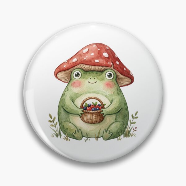 Item preview, Cute Mushroom Hat Frog Watercolor Art  designed and sold by Digitalphoto4u.