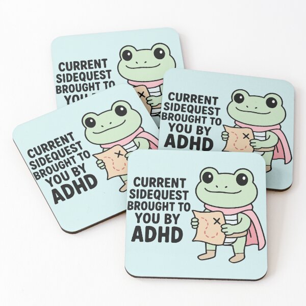 Item preview, Current Side Quest Brought To You By ADHD Cute Frog Adventurer designed and sold by BrownHorse90s.