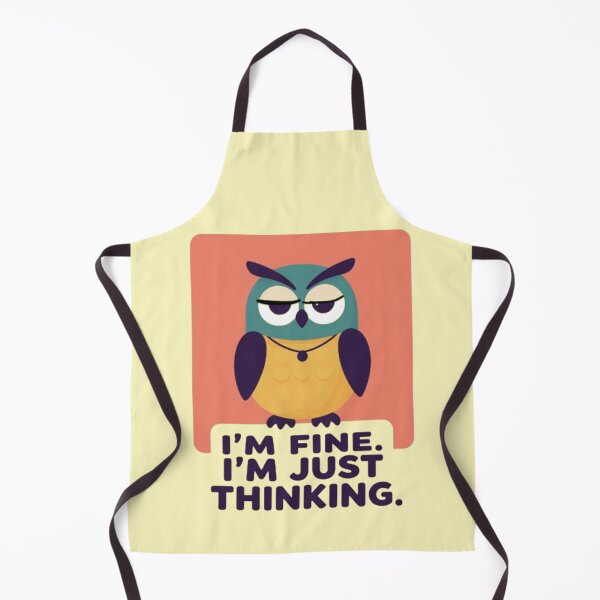 Item preview, Im Fine Im Just Thinking Funny Grumpy Owl Sarcastic Introvert Quote designed and sold by Dogandesighn.