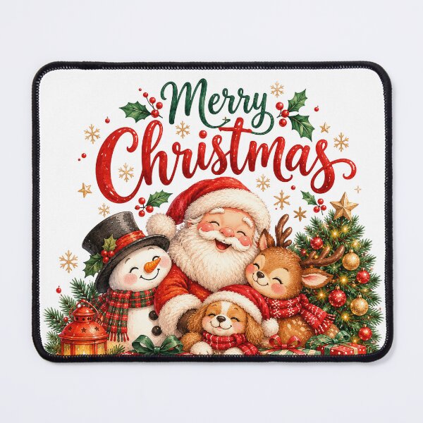 Item preview, Cozy Christmas Friends Watercolor Santa Reindeer Snowman and Dogs designed and sold by BigDigital.