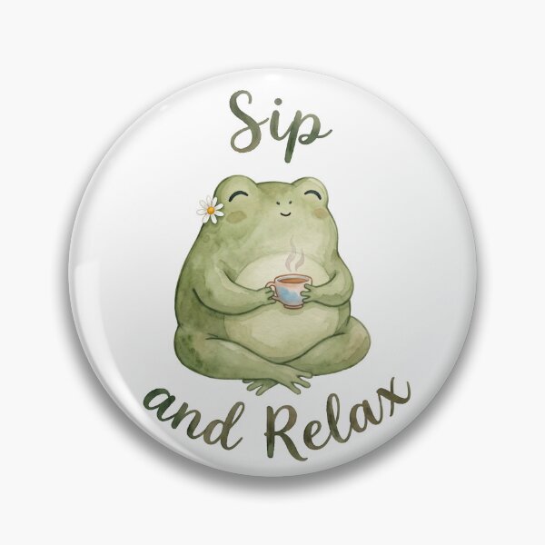 Item preview, Relaxing Tea Lover Frog Watercolor Art  designed and sold by Digitalphoto4u.