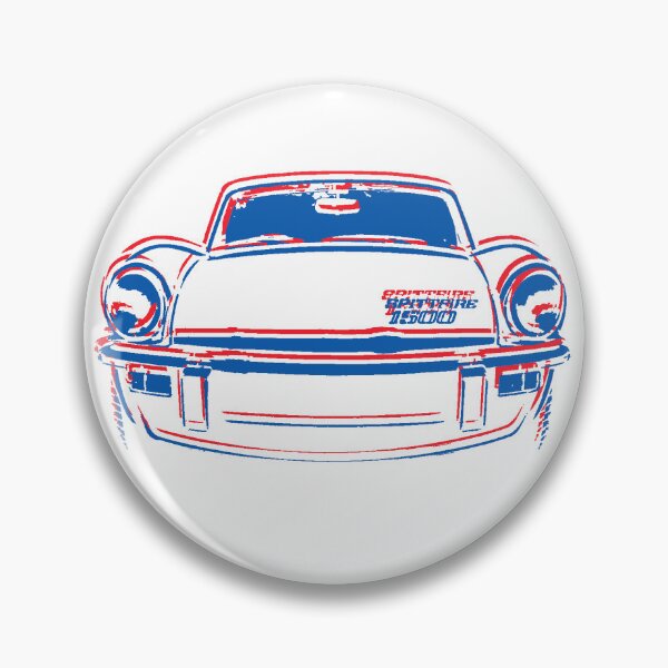 Item preview, Triumph Spitfire 1970s British classic sports car sketch red-white-blue designed and sold by soitwouldseem.