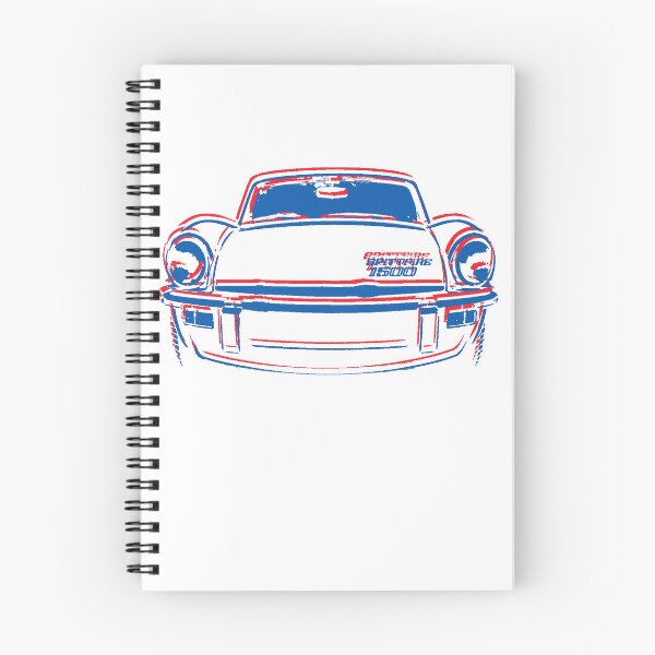 Item preview, Triumph Spitfire 1970s British classic sports car sketch red-white-blue designed and sold by soitwouldseem.