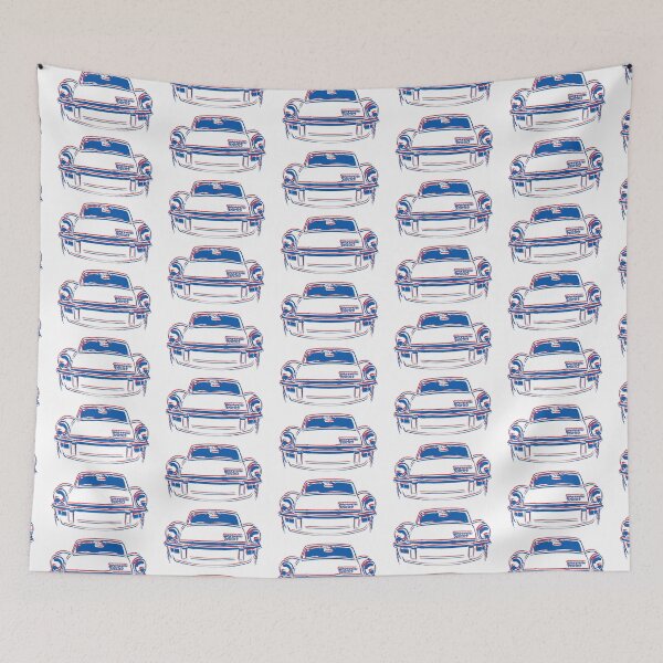 Item preview, Triumph Spitfire 1970s British classic sports car sketch red-white-blue designed and sold by soitwouldseem.