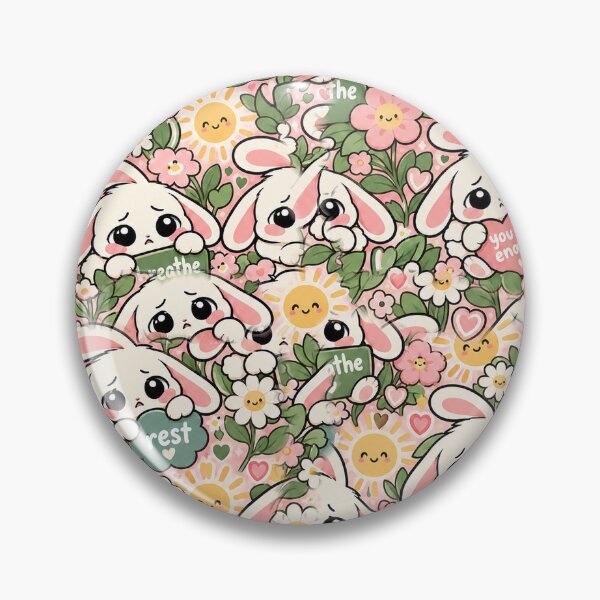 Item preview, Anxiety Affirmations Bunny Pattern — Pastel Kawaii Seamless designed and sold by Visual Dept..