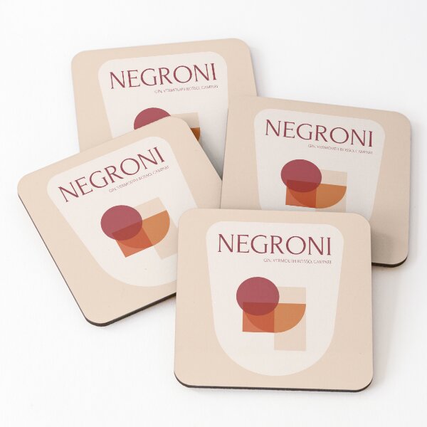 Item preview, Negroni Cocktail Minimalist Abstract Art Print Mid Century Modern Bar Decor designed and sold by Cozy-Old-Pub.