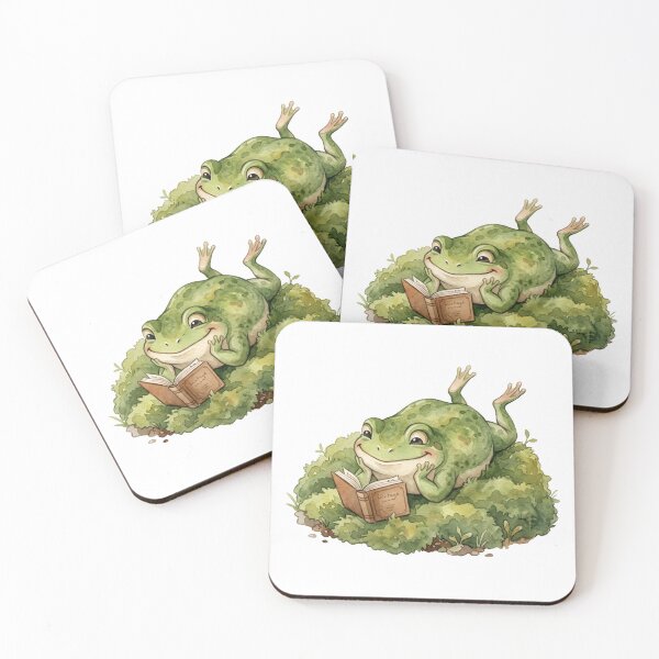 Item preview, Cute Reading Book Frog Watercolor Art  designed and sold by Digitalphoto4u.