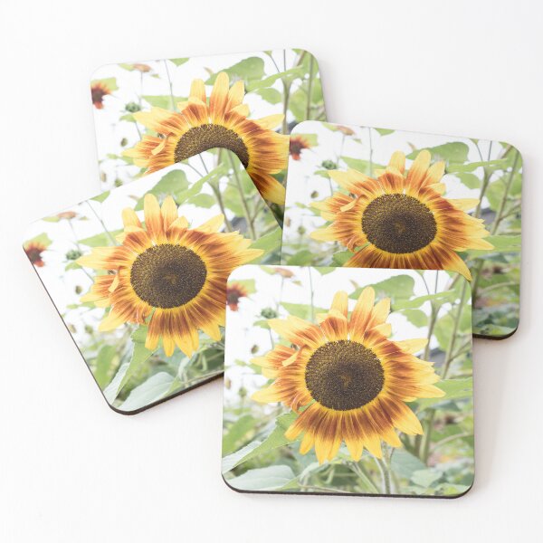 Item preview, Summer Garden with Sunflower Bloom in Warm Yellow and Rufous Red designed and sold by Georgia Mizuleva.