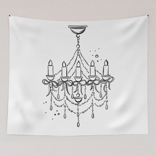 Item preview, Antique crystal chandelier, Vintage wedding decor, Sketch drawing designed and sold by CHERRY--SHOP.