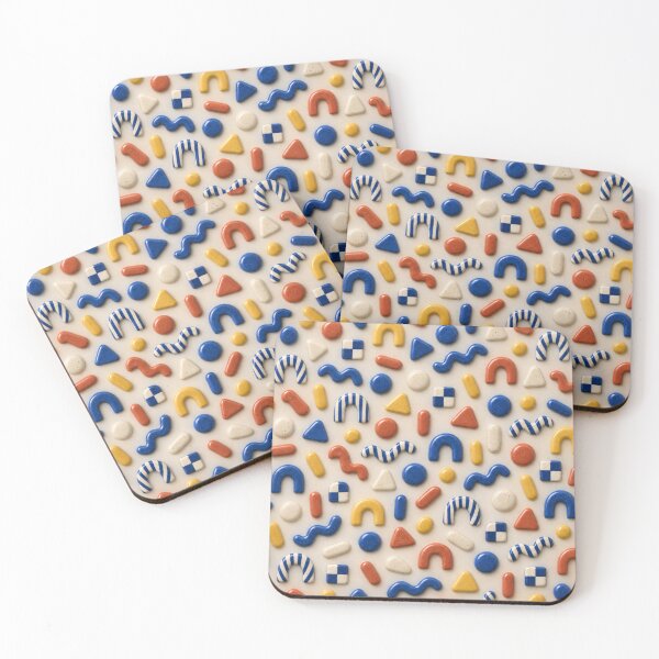 Item preview, Colorful Retro Geometric Pattern – Playful Ceramic Shapes designed and sold by Kaleidoscope Print.