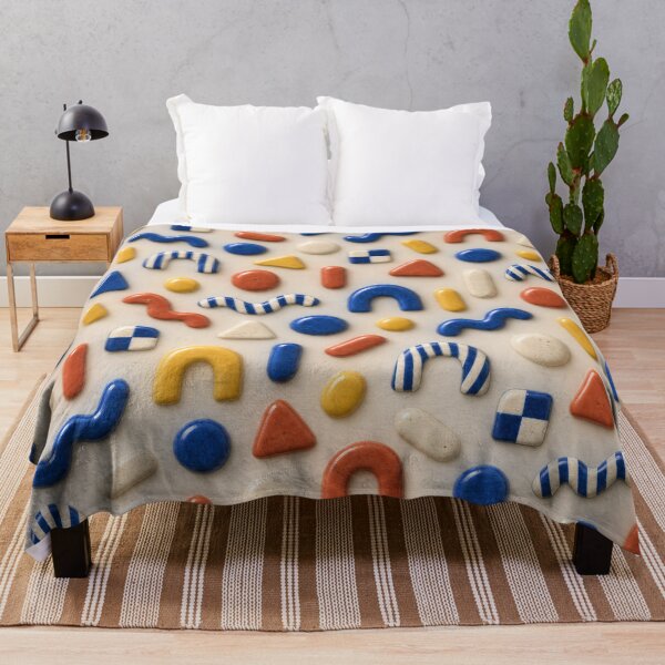 Item preview, Colorful Retro Geometric Pattern – Playful Ceramic Shapes designed and sold by Kaleidoscope Print.