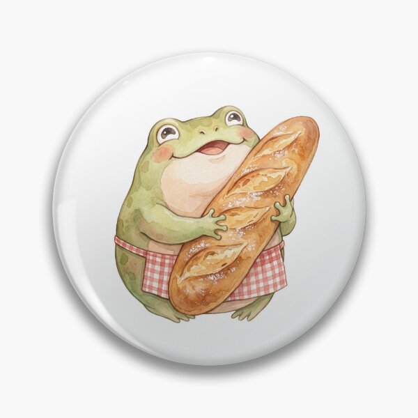 Item preview, Chubby Baker Frog Baguette Watercolor Art  designed and sold by Digitalphoto4u.