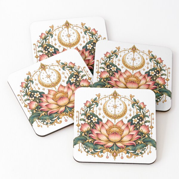 Item preview, Celestial Lotus Vintage Indian Botanical Art designed and sold by MysticCanvasAi.
