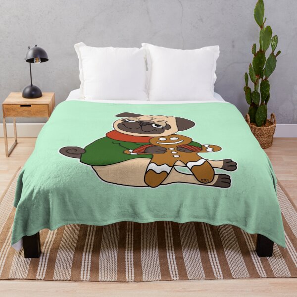 Item preview, Funny Christmas Pug Gingerbread | Cute Dog Visual Art Sticker designed and sold by MyxaART.