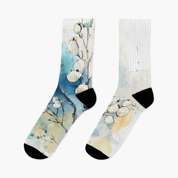 Item preview, Winter Branch with White Berries in Blue Watercolor designed and sold by solynneart.