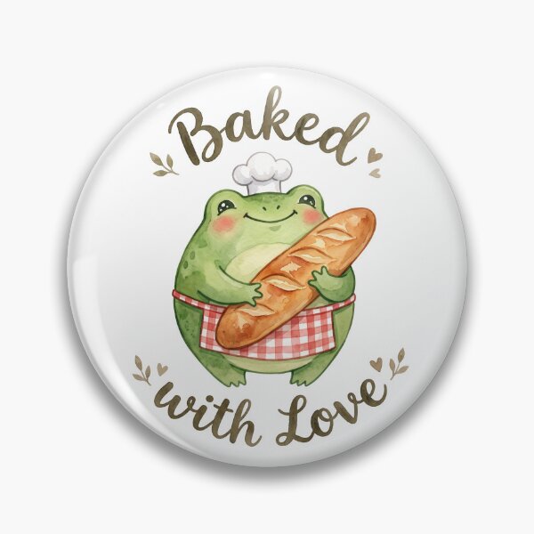 Item preview, Baked with Love Frog Watercolor Art  designed and sold by Digitalphoto4u.