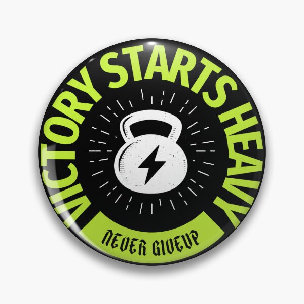 Item preview, Victory Starts Heavy – Never Give Up Motivational Quote designed and sold by StickyVerseX.