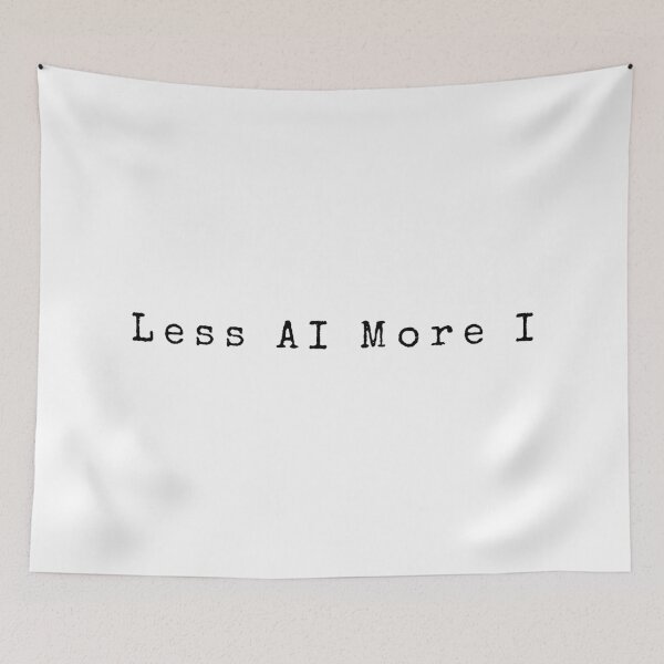 Item preview, Less AI More I Vintage Typewriter Typography designed and sold by AnnSign.