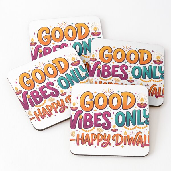 Item preview, Good Vibes Only Happy Diwali Festive Typography designed and sold by Thoughtful Prints.