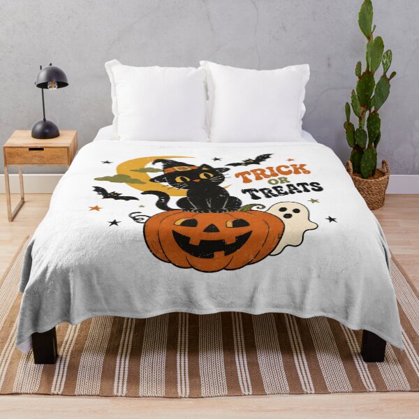 Item preview, Retro Black Cat Trick or Treat Halloween Graphic designed and sold by OlyvieArt.