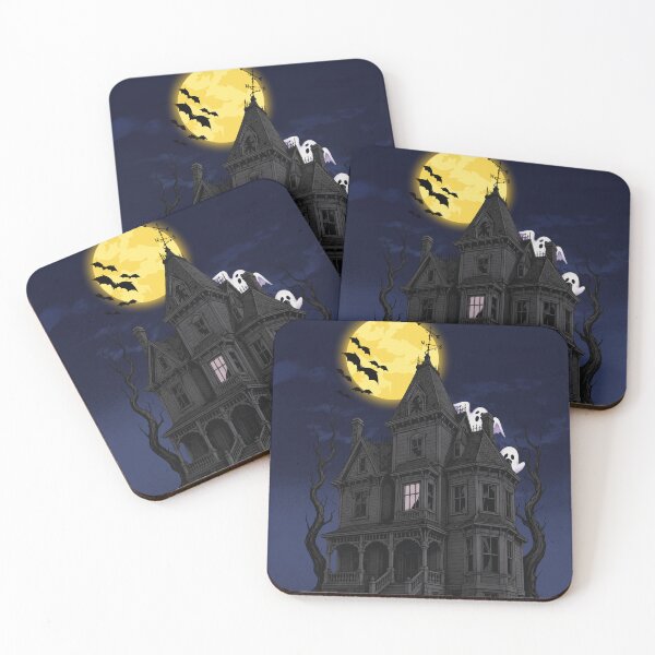 Item preview, Vintage Haunted House Halloween Night – Spooky Gothic Victorian Mansion Art designed and sold by MysticPurpleHue.