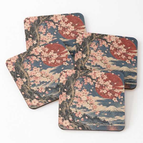 Item preview, Japanese Cherry Tree - Blooming Sakura Over Mount Fuji designed and sold by bapupa.