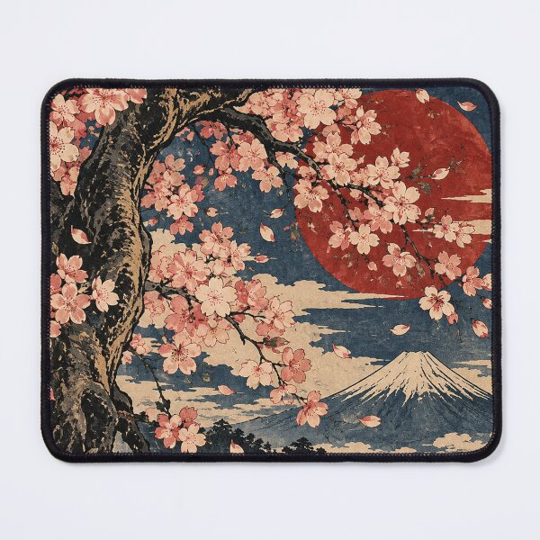 Item preview, Japanese Cherry Tree - Blooming Sakura Over Mount Fuji designed and sold by bapupa.
