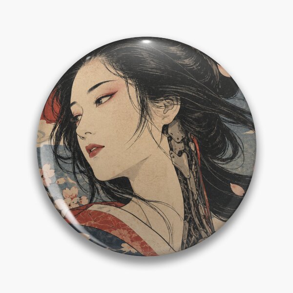 Item preview, Japanese Cyberpunk Geisha - Cyborg Maiden Under Cherry Blossoms designed and sold by bapupa.