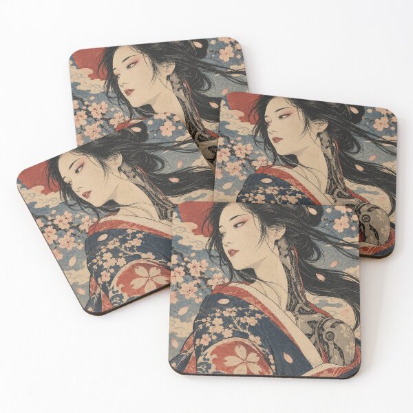 Item preview, Japanese Cyberpunk Geisha - Cyborg Maiden Under Cherry Blossoms designed and sold by bapupa.