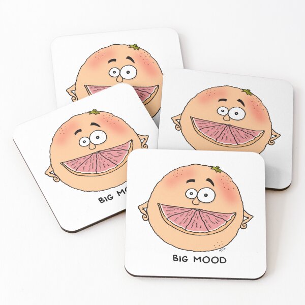 Item preview, Big Mood | Funny Grapefruit Citrus Visual Pun Sticker designed and sold by MyxaART.