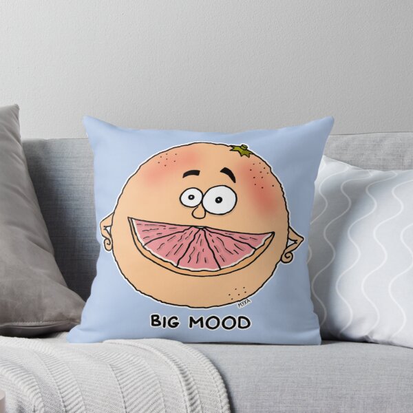 Item preview, Big Mood | Funny Grapefruit Citrus Visual Pun Sticker designed and sold by MyxaART.