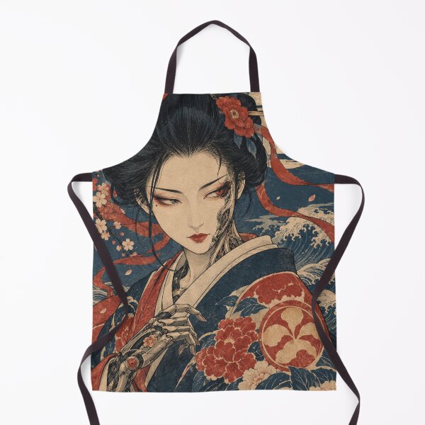 Item preview, Japanese Cyberpunk Geisha - Robotic Beauty Beneath Full Moon designed and sold by bapupa.