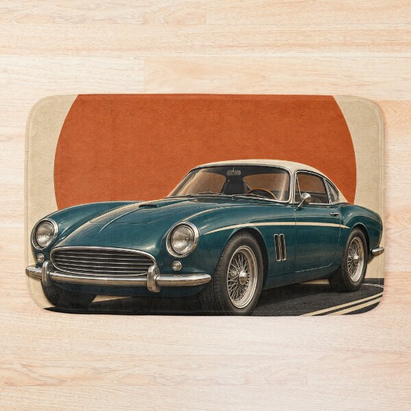 Item preview, Vintage Teal Sports Car – Retro Sunset Classic Automobile Art designed and sold by Kaleidoscope Print.