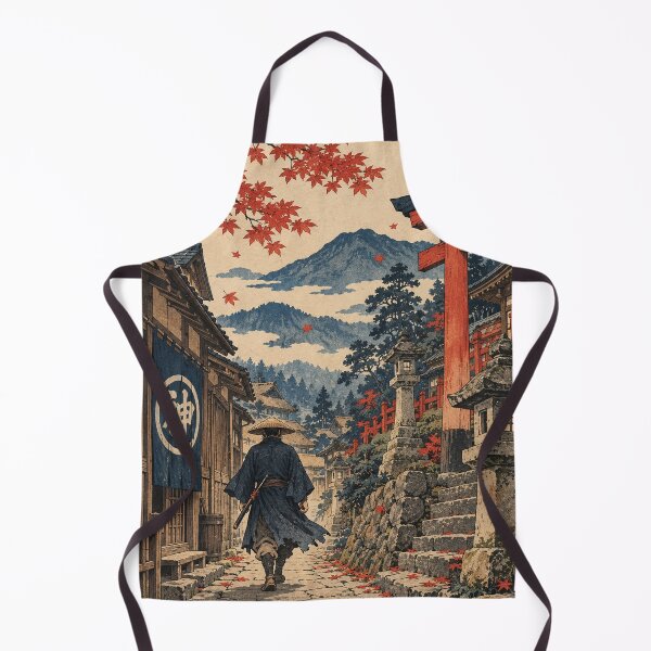 Item preview, Feudal Japan - Wandering Ronin Through Shrine Village Path designed and sold by bapupa.