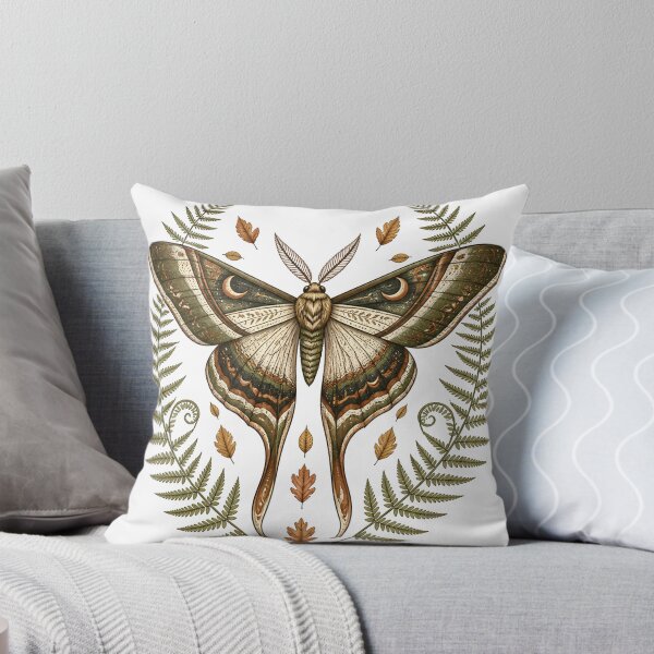 Item preview, Autumn Botanical Moth With Ferns Cottagecore Art designed and sold by EnukArt.