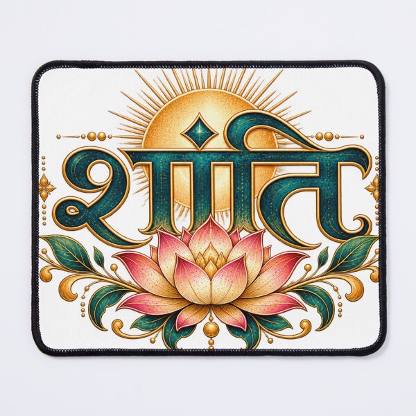 Item preview, Shanti Hindi Peace Lotus Celestial Art designed and sold by MysticCanvasAi.