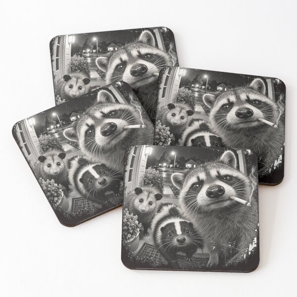 Item preview, Funny Raccoon Doorbell Camera – Nighttime Wildlife Crew designed and sold by FrameFlow.