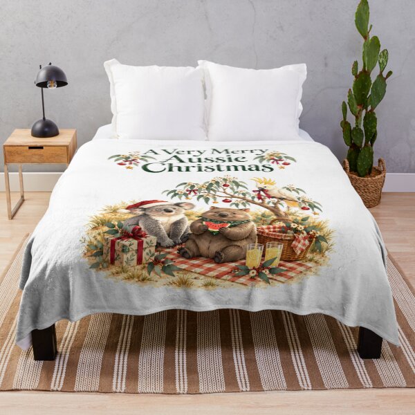 Item preview, A Very Merry Aussie Christmas Wildlife Picnic Illustration designed and sold by CheersTOGETHER.
