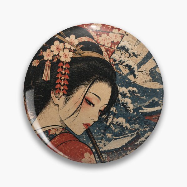 Item preview, Japanese Geisha Woman - Red Umbrella at Snowy Shrine designed and sold by bapupa.