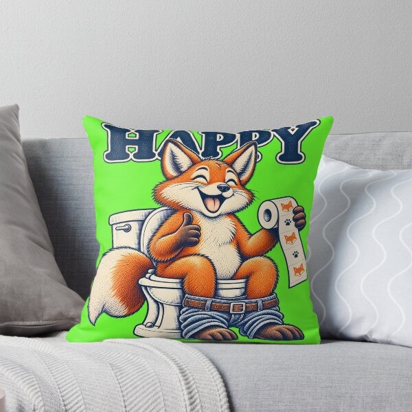 Item preview, Happy Fox Bathroom Humor Vintage Design designed and sold by Clothes With Smiling Animals Walt Gral.