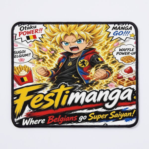 Item preview, Festimanga Morlanwelz Belgium Where Belgians Go Super Saiyan T-Shirt designed and sold by Sushikidsntoddlers.