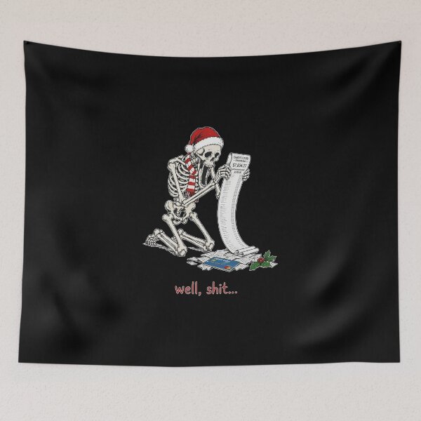 Item preview, Skeleton with Christmas credit card statement and well shit designed and sold by hargisnamocho.
