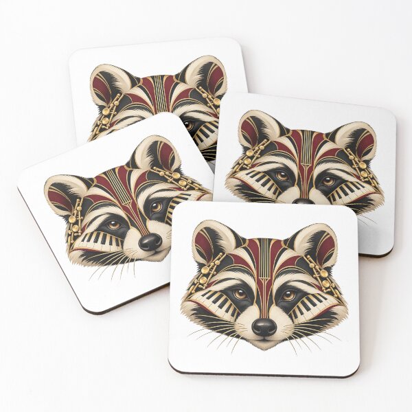 Item preview, Raccoon Musical Portrait in 1930s Art Deco designed and sold by Mono.fi Studios.
